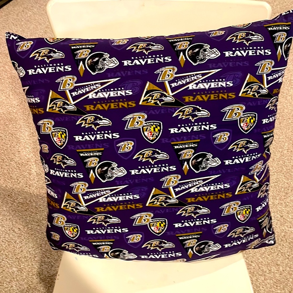 Custom made 22’in Baltimore Ravens Pillow, nice for living